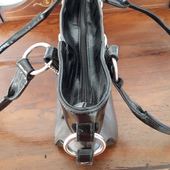 Bag by Tuscan's Genuine Leather - Black patent and Grey/Brown - Picture 4 of 5